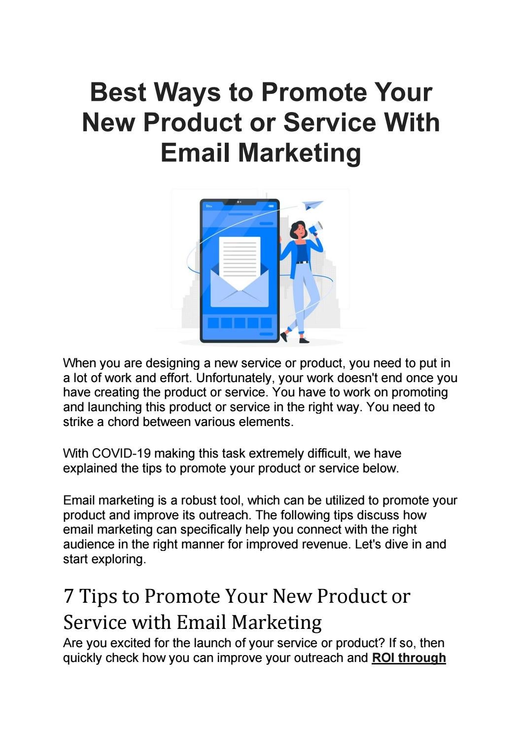 Best Ways to Promote Your New Product or Service With Email Marketing by SpiceSend - Issuu